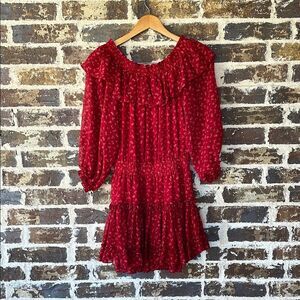 Misa Los Angeles Alima Floral Off Shoulder Smocked Mini Dress Size Small